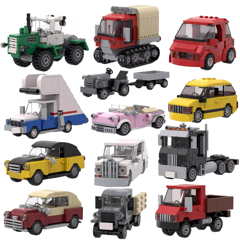 Lego Set Creator - MOC City Mini Voitures, Tracteurs, Motoneiges,